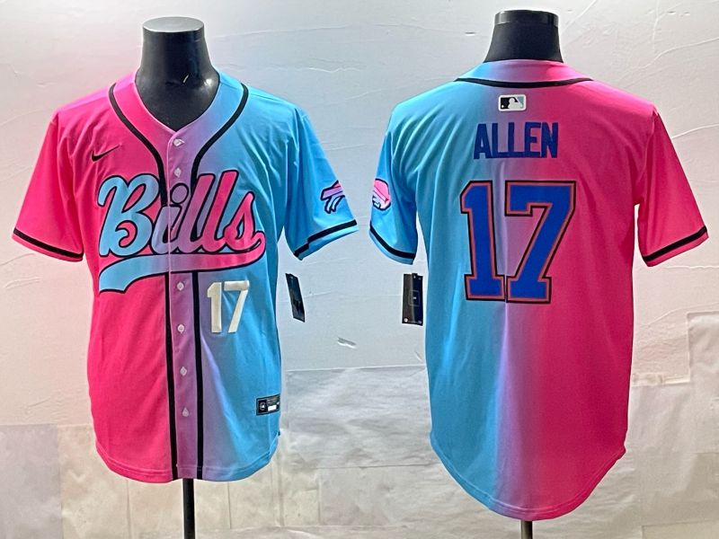 Men Buffalo Bills #17 Allen Blue pink Nike Limited 2025 NFL Jersey style 005->buffalo bills->NFL Jersey